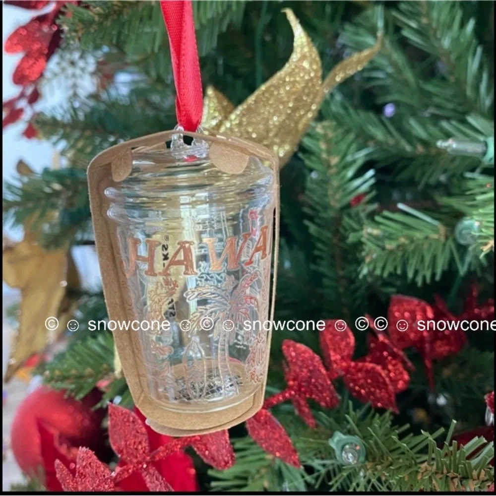 NEW Starbucks Hawaii Christmas Tumbler Glass Ornament